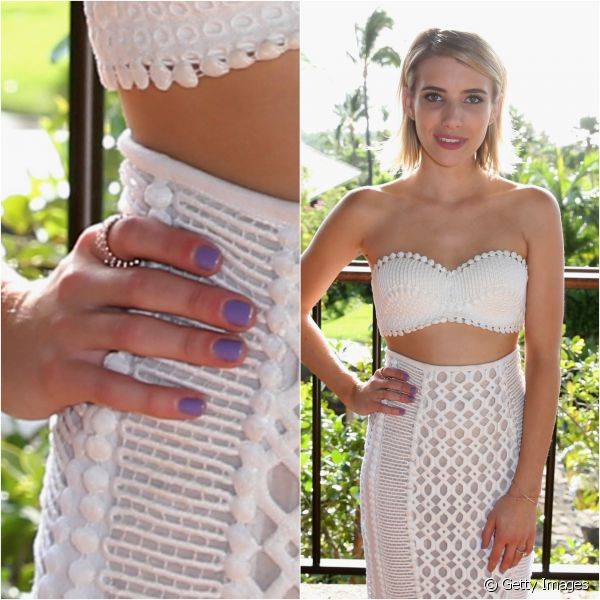 Para a abertura do Maui Film Festival 2014, no Havaí, a atriz optou porr um lavanda que contrastou com o look branco 